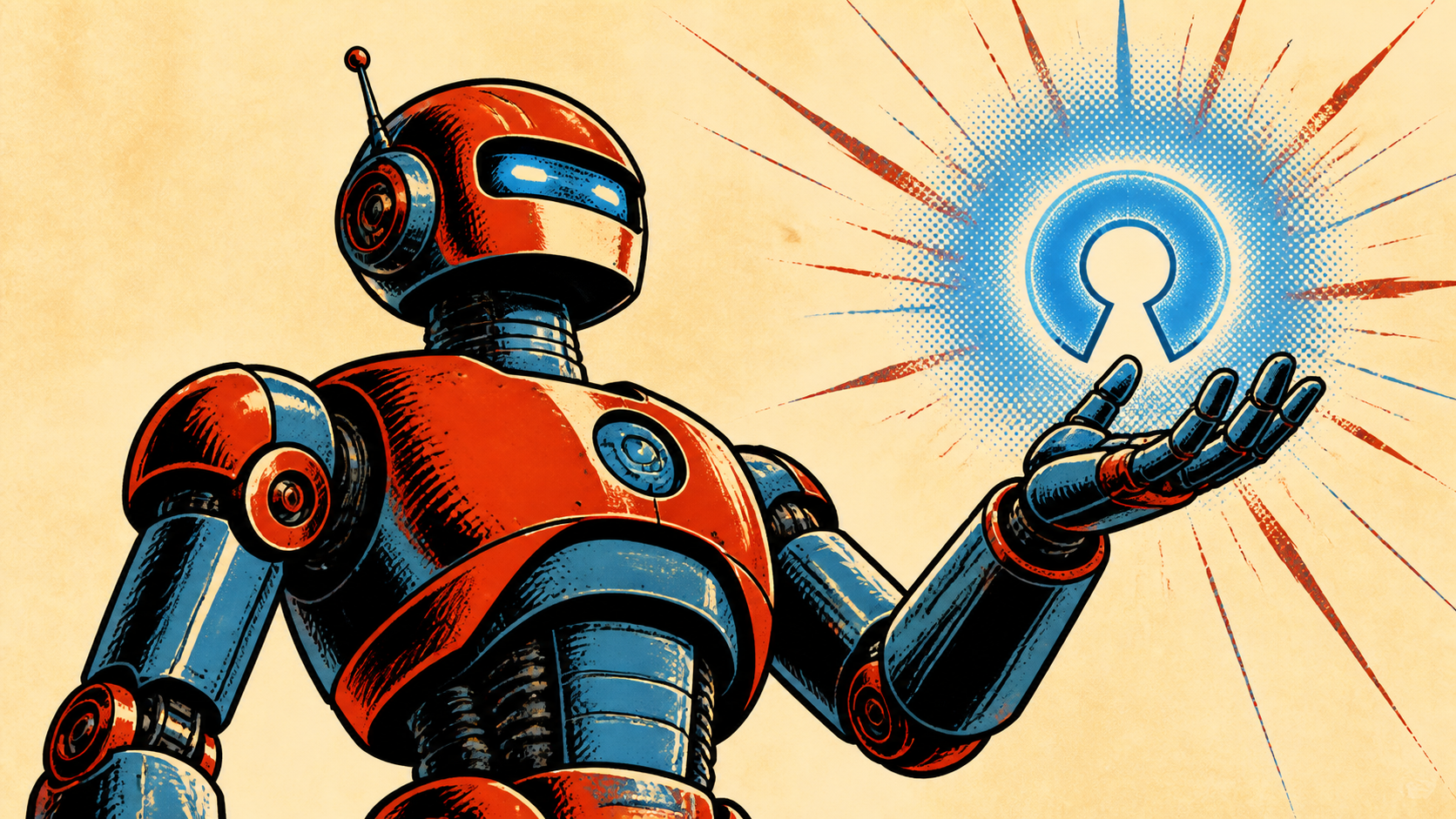 A retro robot representing Muse Glimmer-30B